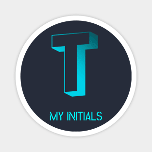 Letter T Initials Unique Name T-Shirt Magnet